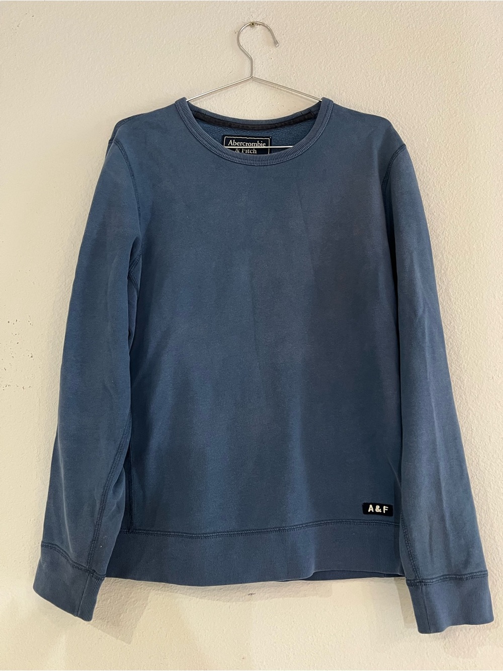 Abercrombie & Fitch Navy Blue Crewneck Sweatshirt A&F Logo Size S